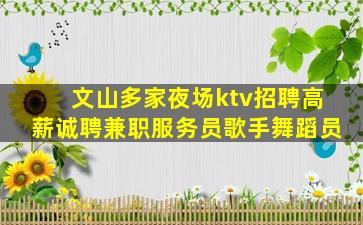 文山多家夜场ktv招聘高薪诚聘兼职服务员歌手舞蹈员